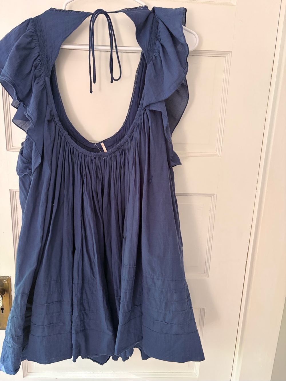 Free People Navy Ruffle Back Mini Dress - Picture 7 of 7
